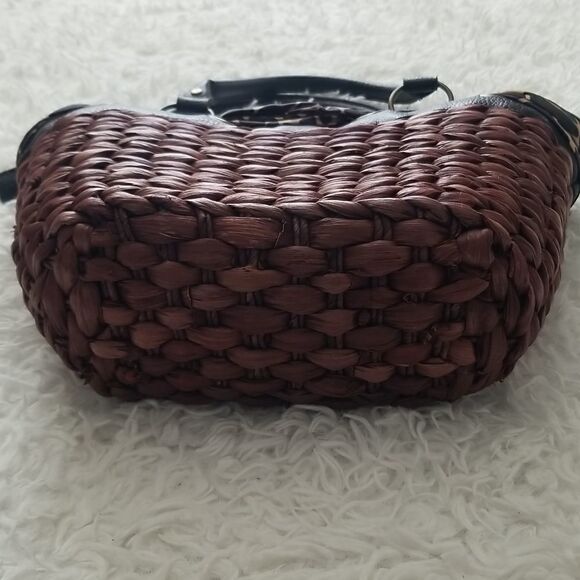 Ophorism Brown Straw Shoulder Bag Sz Medium - Picture 5 of 8